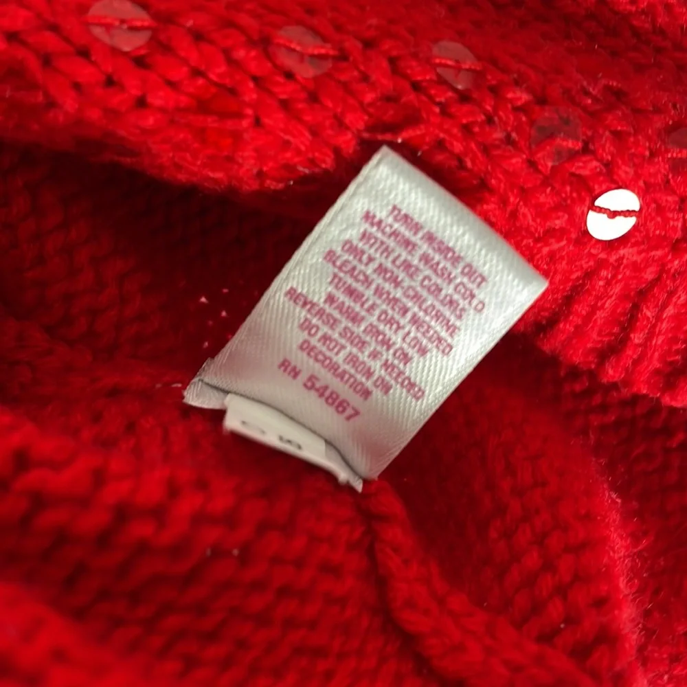 Justice red cropped sweater cardigan with short bell sleeves girls size M (12)